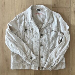 Eddie Bauer Women's Light Beige Linen Jacket